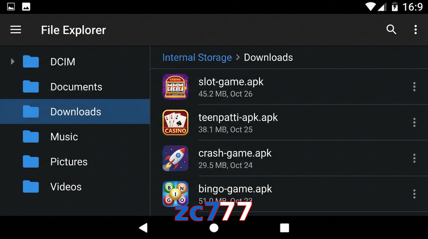 Main screen of Zc777 gameapk page for PK players